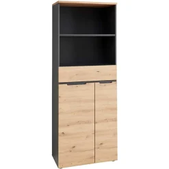 Büroschrank mit 2 Fächern und 2 Türen und Schublade - Kuetra