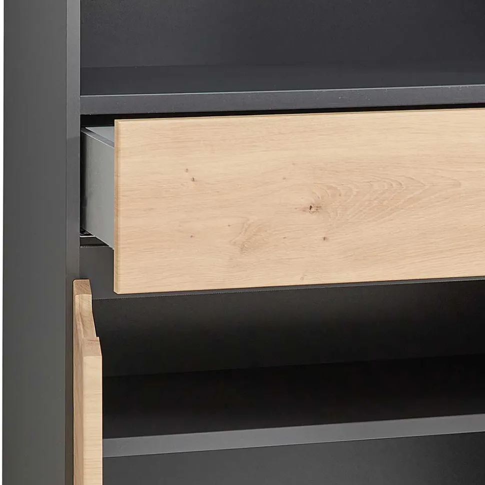 Büroschrank mit 2 Fächern und 2 Türen und Schublade - Kuetra