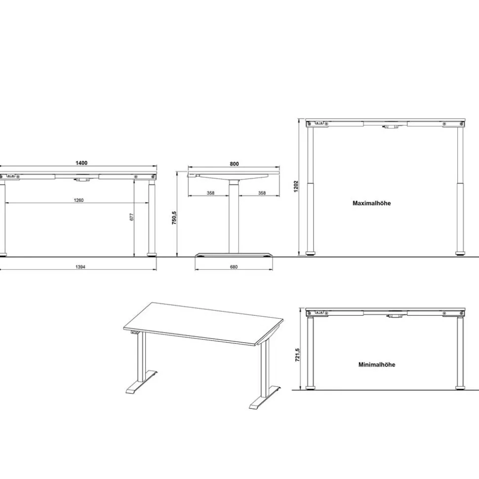 Bürotisch elektrisch höhenverstellbar - Espnoz