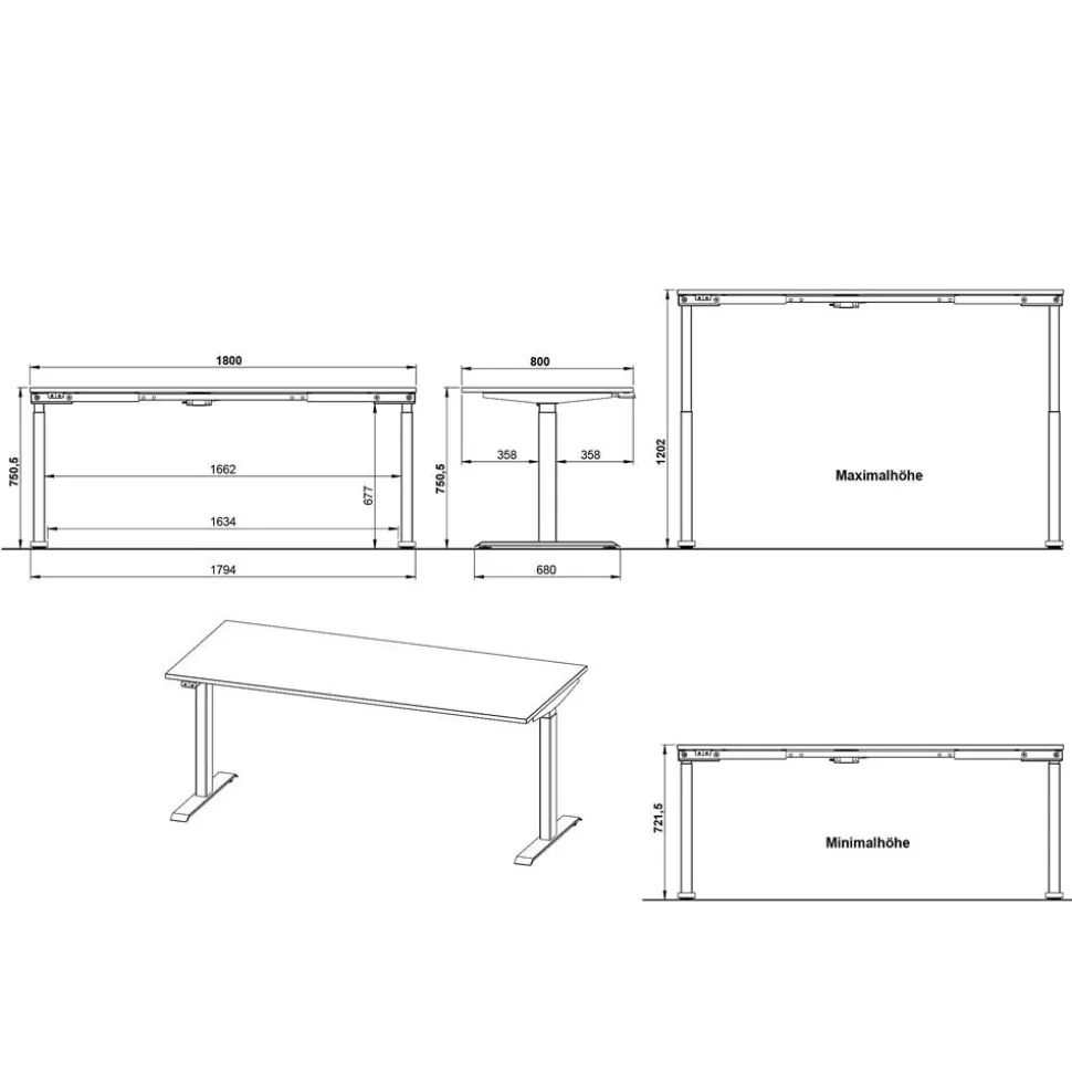 Bürotisch elektrisch höhenverstellbar - Espnoz