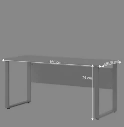 Bürotisch Schreibtisch in Lichtgrau - Bowsla