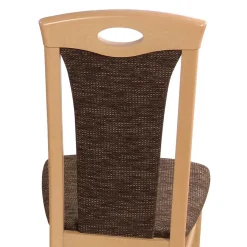 Buche Stühle mit Strukturstoff Masuza in Mocca Braun meliert (2er Set)