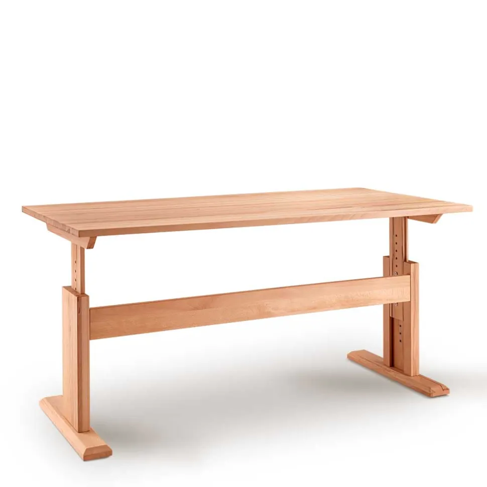 Buchenholz Schreibtisch höhenverstellbar per Raster - Bash