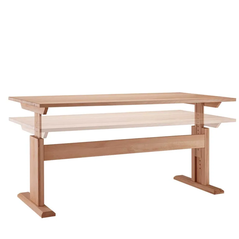 Buchenholz Schreibtisch höhenverstellbar per Raster - Bash