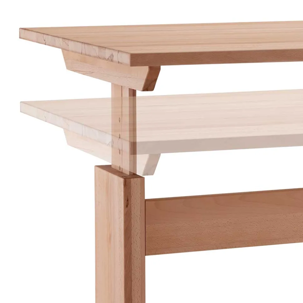 Buchenholz Schreibtisch höhenverstellbar per Raster - Bash