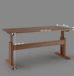 Buchenholz Schreibtisch höhenverstellbar per Raster - Bash