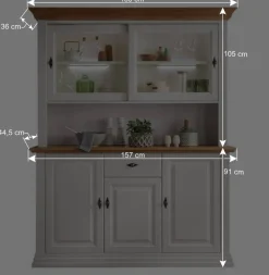 Buffetschrank in Weiß & Eichefarben - Henry