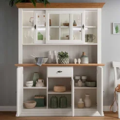 Buffetschrank in Weiß & Eichefarben - Henry