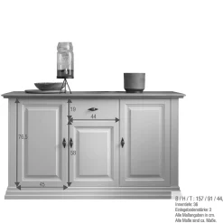 Buffetschrank in Weiß & Eichefarben - Henry