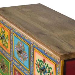 Bunte Kommode mit neun Schubladen - Leverias