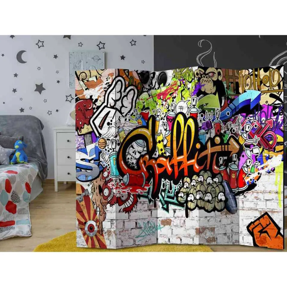 Bunter Paravent für Jugendzimmer - Apulca