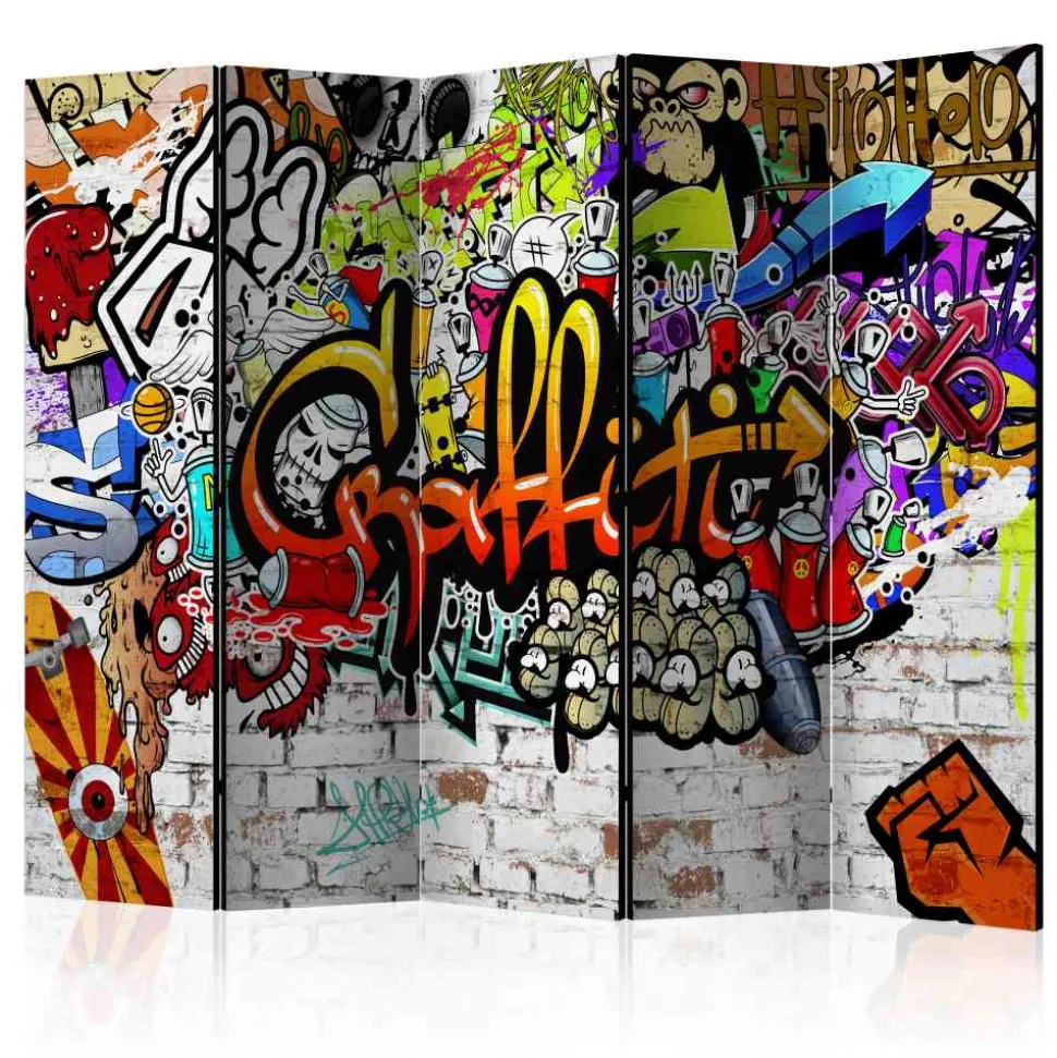 Bunter Paravent für Jugendzimmer - Apulca