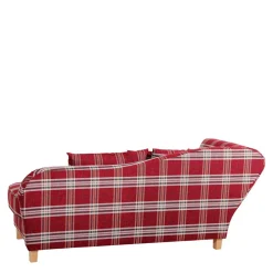 Chaiselongue mit Karomuster in Rot Weiß - Apel