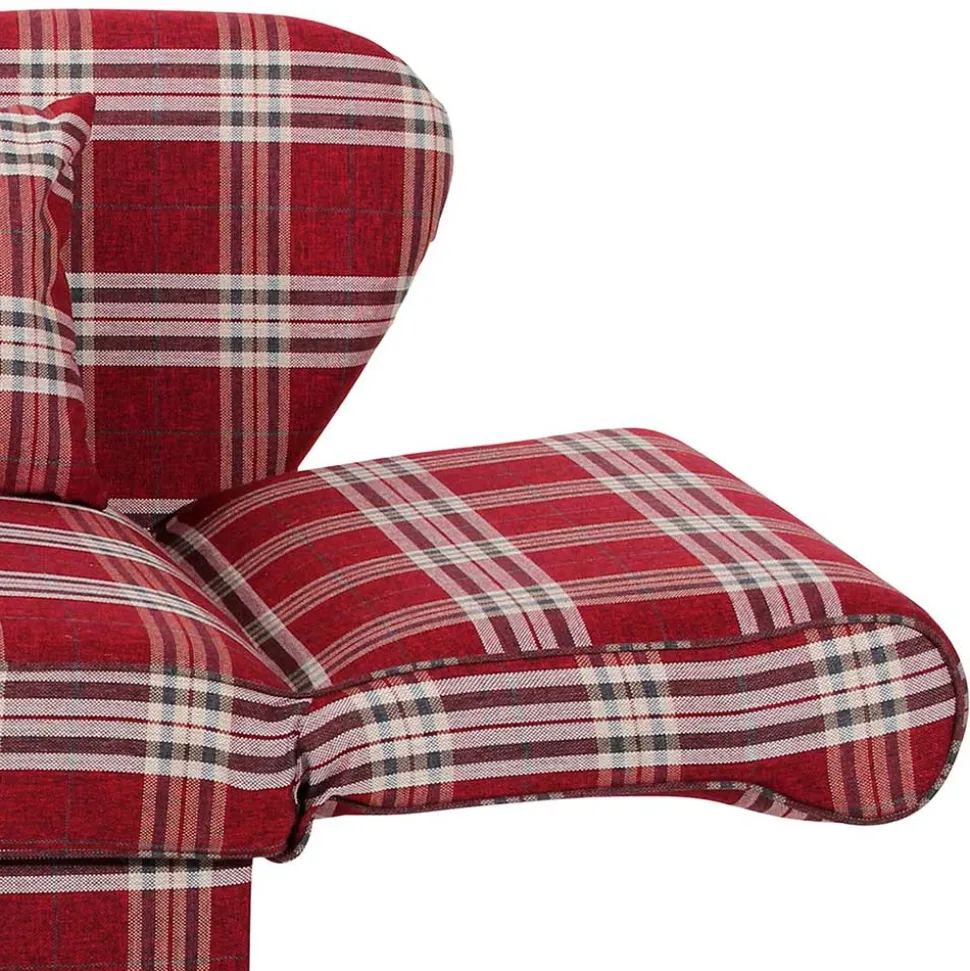 Chaiselongue mit Karomuster in Rot Weiß - Apel