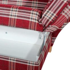 Chaiselongue mit Karomuster in Rot Weiß - Apel