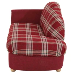 Chaiselongue mit Karostoff in Rot - Lyatea