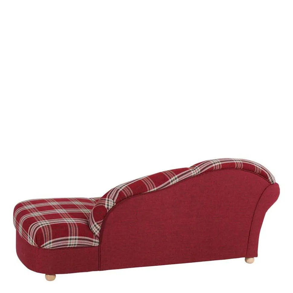 Chaiselongue mit Karostoff in Rot - Lyatea