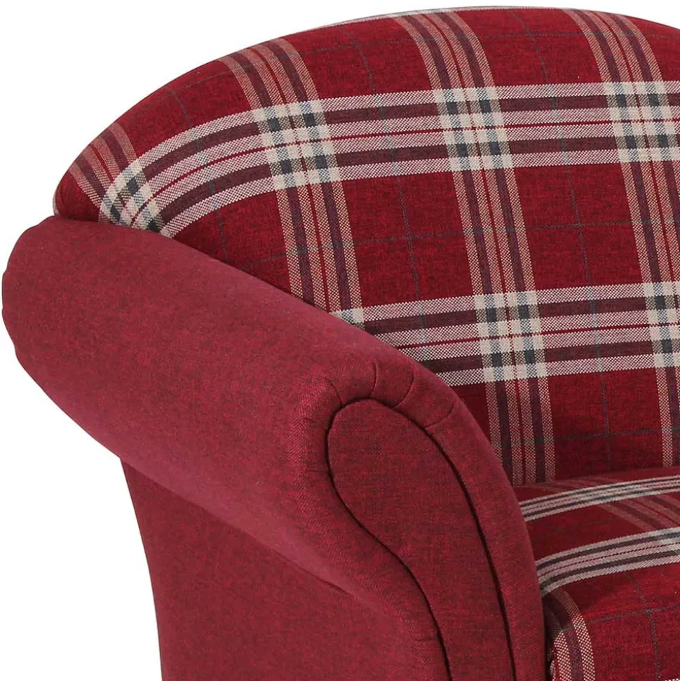 Chaiselongue mit Karostoff in Rot - Lyatea