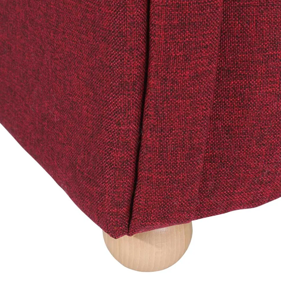 Chaiselongue mit Karostoff in Rot - Lyatea