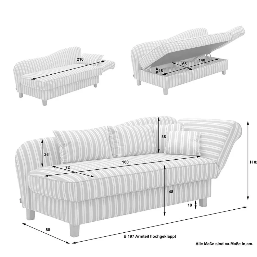 Chaiselongue mit Streifenmuster - Texicano