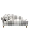 Chaiselongue mit Streifen in Weiß Braun - Adendro