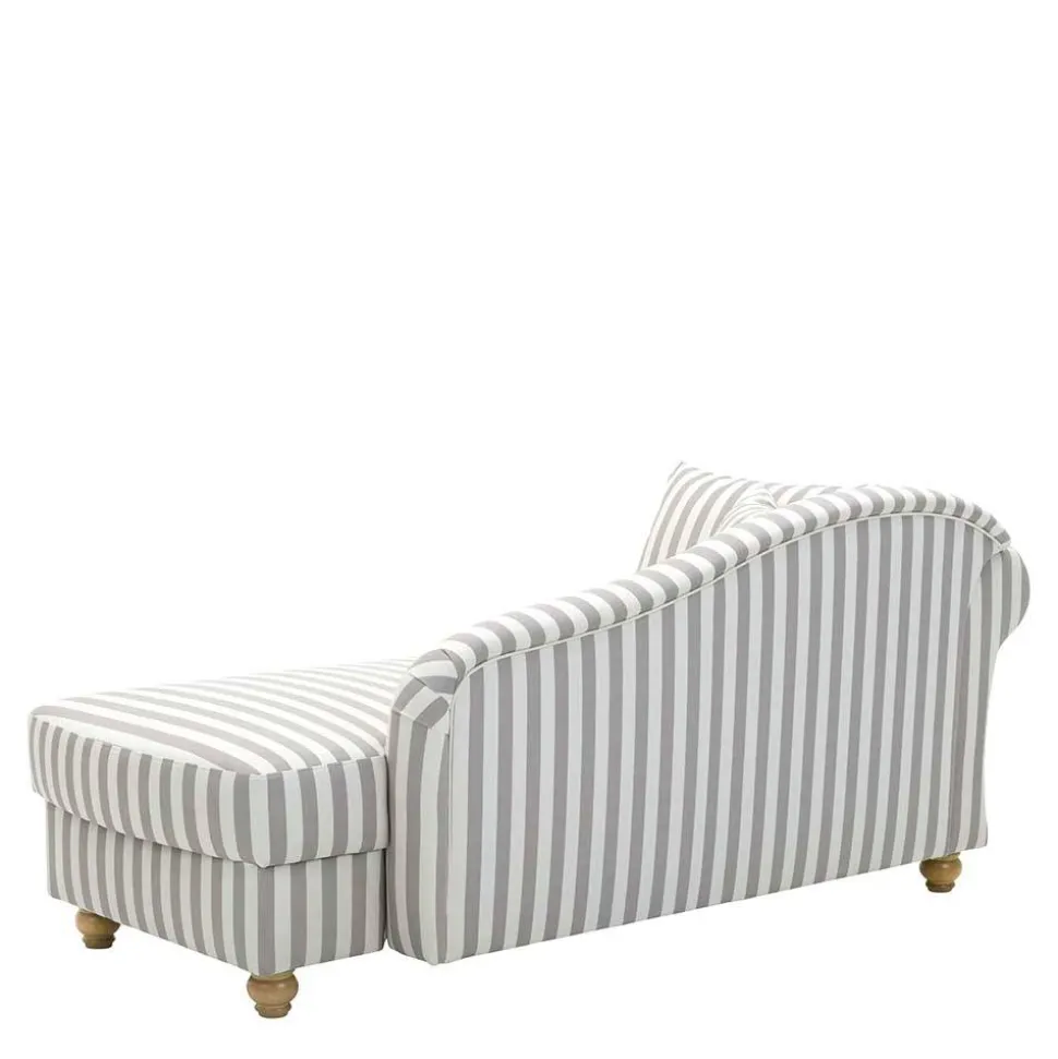 Chaiselongue mit Streifen in Weiß Braun - Adendro