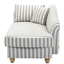 Chaiselongue mit Streifen in Weiß Braun - Adendro