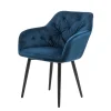 Charmanter Armlehnenstuhl mit Samt in Blau - Coridar