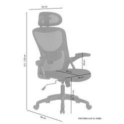Chefsessel mit Kopfstütze in Schwarz - Geritts