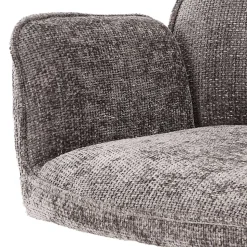 Chenille Armlehnenstühle in Anthrazit - Efate (2er Set)