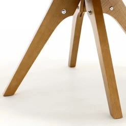 Chenille Armlehnenstuhl in Creme - Max (2er Set)