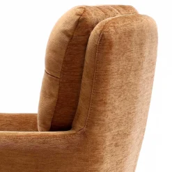 Chenille Armlehnenstuhl in Ockergelb - Martinus (2er Set)