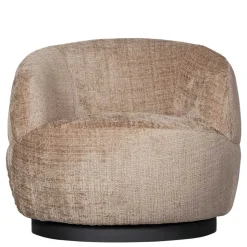 Chenille Drehsessel in Beige - Anvica