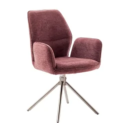 Chenille Drehstühle in Altrosa - Veron (2er Set)