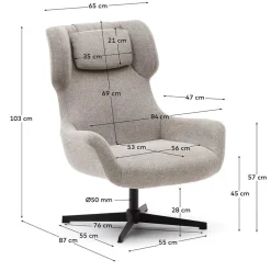 Chenille Loungesessel drehbar - Marocana