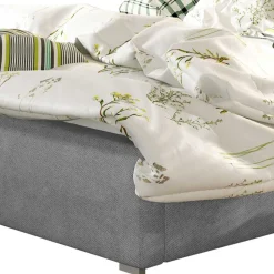 Chenille Polsterbett in Hellgrau - Mazira