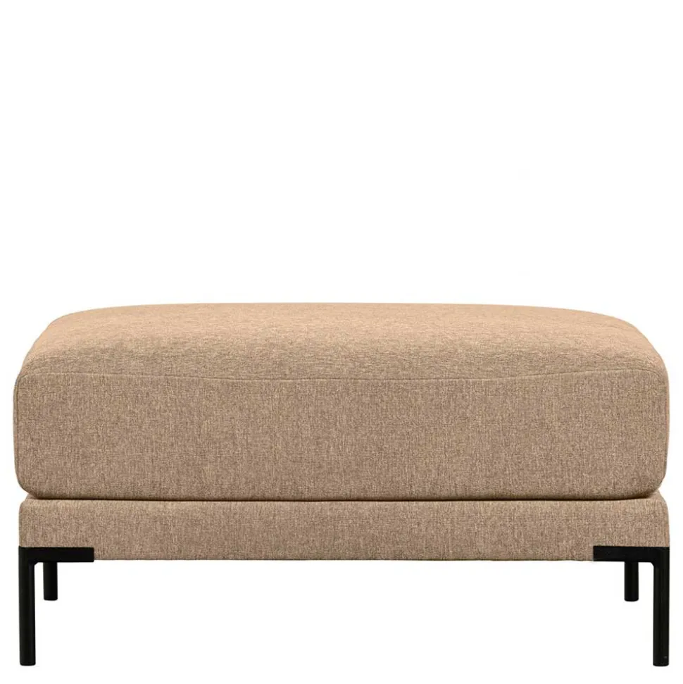 Chenille Polsterhocker in Champagner - Icoleran