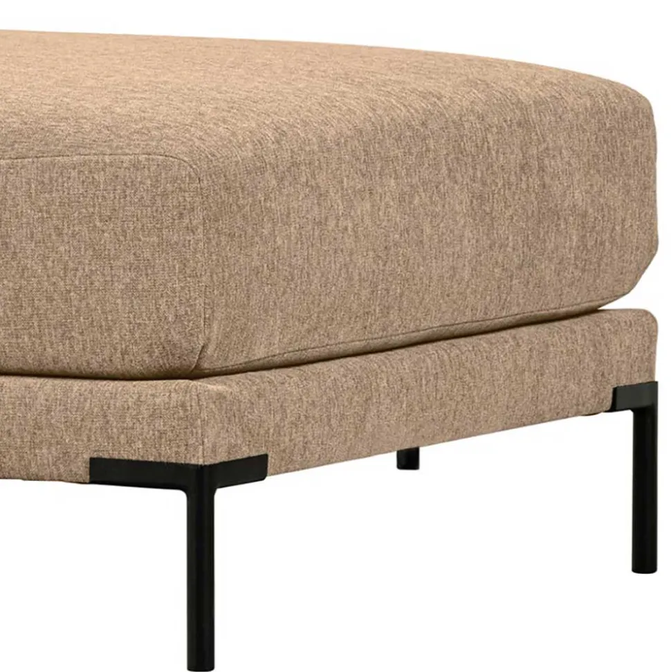 Chenille Polsterhocker in Champagner - Icoleran