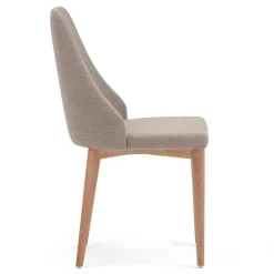 Chenille Stühle in Hellbraun - Hairos (6er Set)