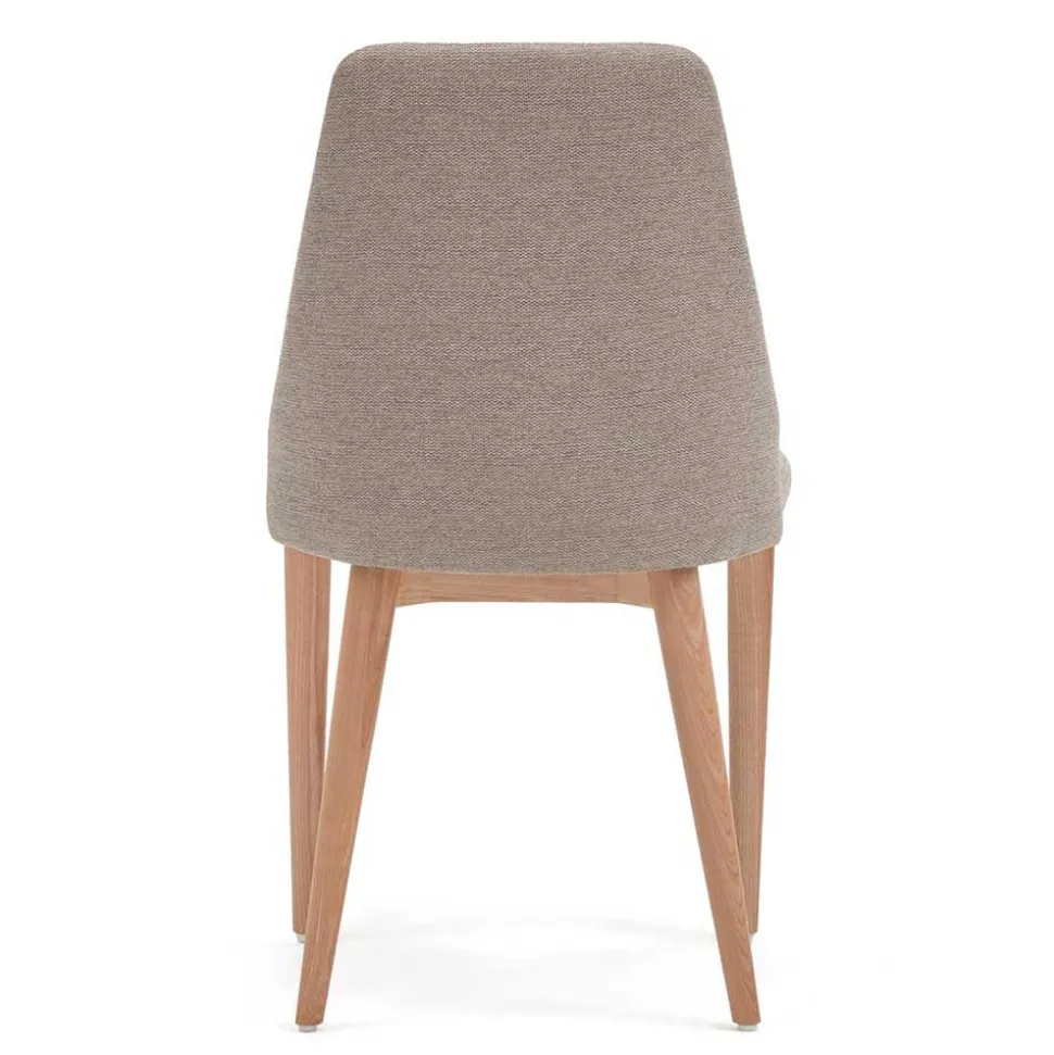 Chenille Stühle in Hellbraun - Hairos (6er Set)