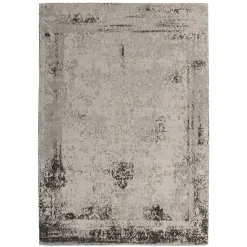 Chenille Teppich in Beige und Anthrazit - Noll