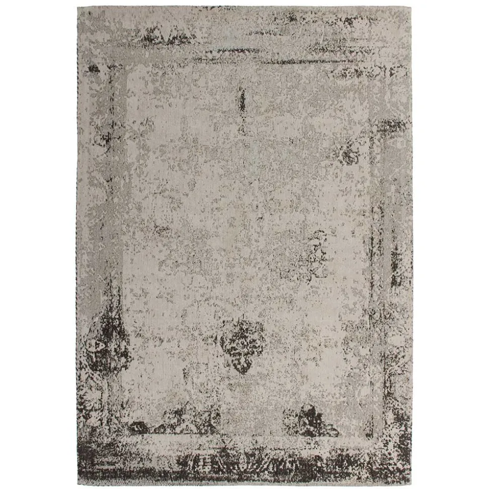 Chenille Teppich in Beige und Anthrazit - Noll