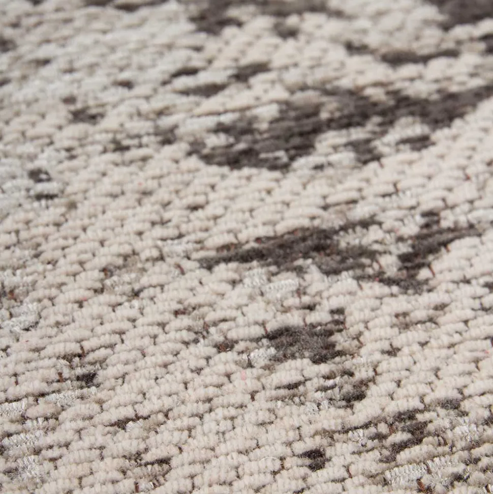 Chenille Teppich in Beige und Anthrazit - Noll
