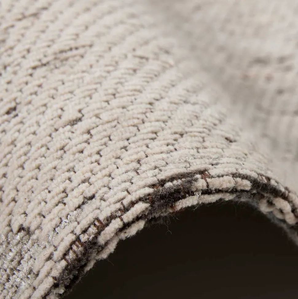 Chenille Teppich in Beige und Anthrazit - Noll