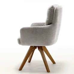 Chenille Tischsessel in Taupe - Fiorello (2er Set)