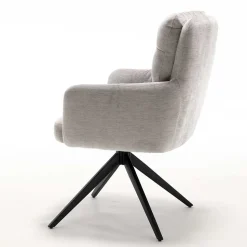 Chenille Tischsessel in Taupe - Vatros (2er Set)