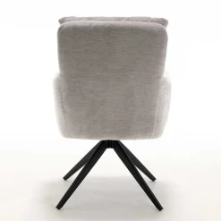 Chenille Tischsessel in Taupe - Vatros (2er Set)