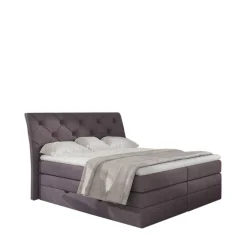 Chesterfield Boxspringbett in Mauve Samt - Zoalin
