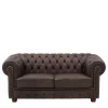 Chesterfield Couch aus Echtleder - Pluna