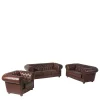 Chesterfield Ledergarnitur in Braun - Cementa (dreiteilig)